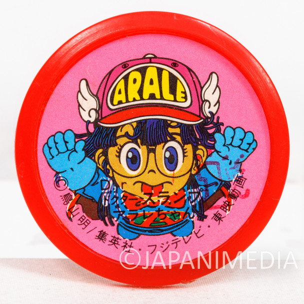 Retro RARE Dr. Slump Arale chan Norimaki Arale Plastic Badge Pins JAPAN ANIME Japanimedia Store FRONT