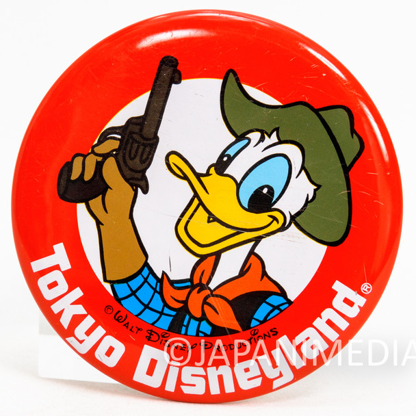 Retro Donald Duck Badge Tokyo Disneyland 3.5" Can Pins | Japanimedia Store Front