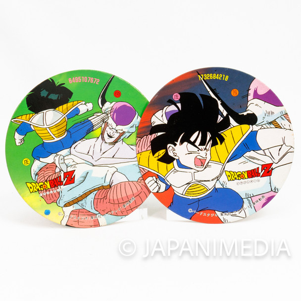 Retro Dragon Ball Z Round Menko Cards Set - Gohan vs Freeza (2pcs) Front