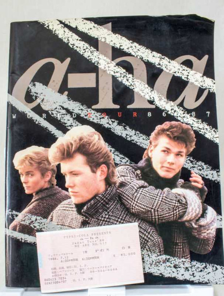 A-ha World Tour 1986-87 Concert Live Program Book Japan edition w/Ticket Japanimedia Store FRONT