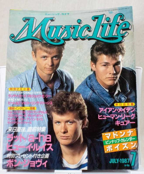 MUSIC LIFE JAPAN Magazine Jul/1987 A-HA/IRON MAIDEN/MOTLEY CRUE/MADONNA/CURE Japanimedia Store FRONT