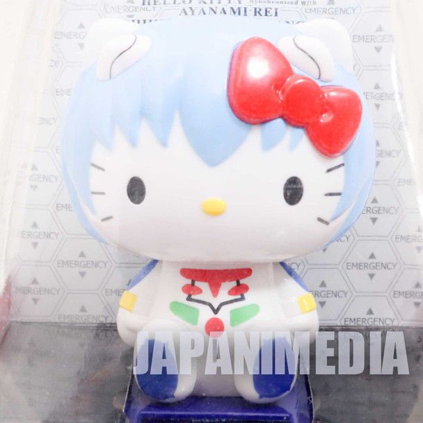 Evangelion x Hello Kitty Rei Ayanami Bobble Head Figure Solar Powered JAPAN Japanimedia Store FRONT