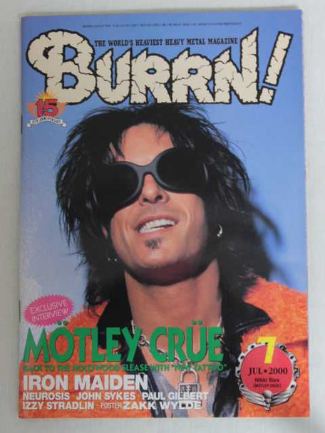 2000/07 BURRN! Japan Magazine MOTLEY CRUE/IRON MAIDEN/IZZY STRADLIN/SOULFLY Japanimedia Store FRONT