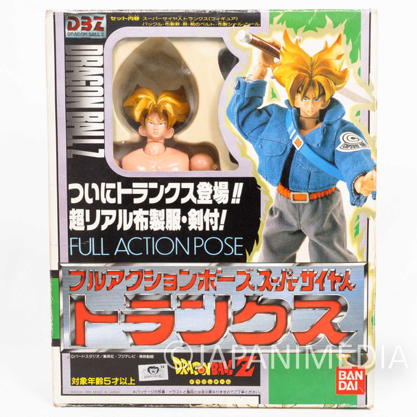 Retro RARE! Dragon Ball Z Super Saiyan Trunks Full Action Pose Figure Bandai Japanimedia Store FRONT