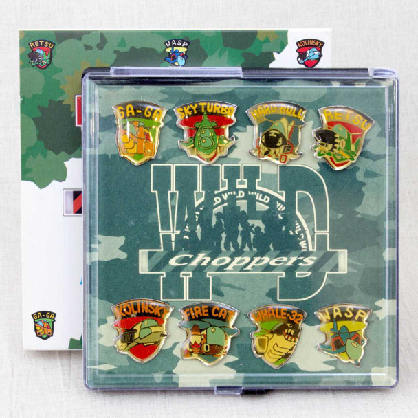 RARE! Wild Choppers Be Wild Man Pins 8pc set Seta 1997 Nintendo 64 GAME Japanimedia Store FRONT