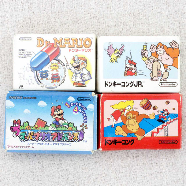 Dr. Mario Donkey Kong Cassette Mini Eraser 4pc Set Nintendo JAPAN FAMICOM NES Japanimedia Store FRONT