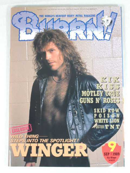 1989/09 BURRN! Japan Rock Magazine WINGER/KISS/MOTLEY CLUE/GUNS N' ROSES/POISON Japanimedia Store FRONT