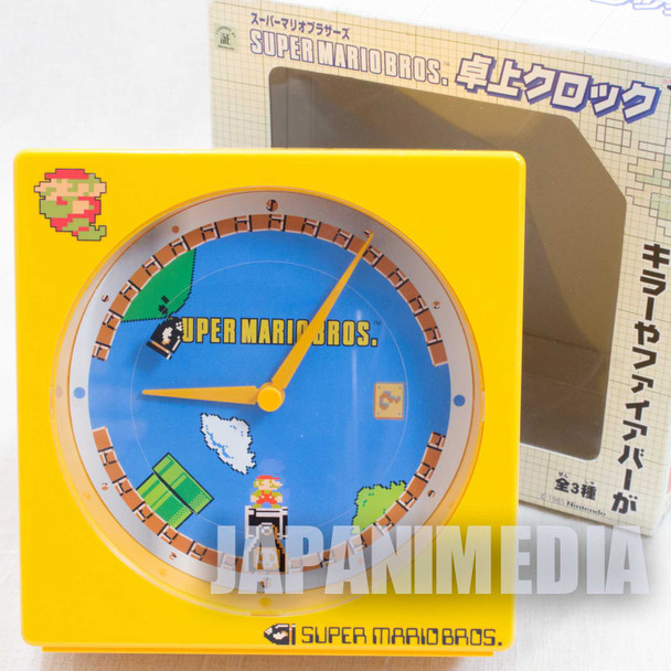RARE! Super Mario Bros. Mini Desktop Clock Normal Stage Ver. JAPAN Nintendo Japanimedia Store FRONT