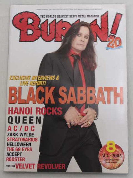 2005/08 BURRN! Japan Magazine BLACK SABBATH/ACCEPT/HAMMER FALL/HANOI ROCKS/AC/DC Japanimedia Store FRONT