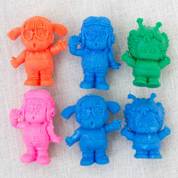 Retro RARE Dr. Slump Arale Chan & Gatchan Mini Eraser Figure 6pc Set JAPAN ANIME Japanimedia Store FRONT