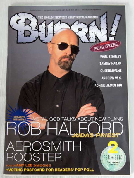 2007/02 BURRN! Japan Magazine ROB HALFORD/AEROSMITH/ROOSTER/SONATA ARCTICA/UFO Japanimedia Store FRONT