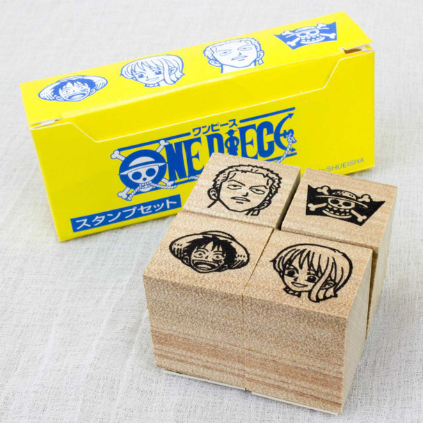 One Piece Stamp 4pc Set Luffy Nami Zoro JUMP FES 2000 JAPAN ANIME MANGA Japanimedia Store FRONT