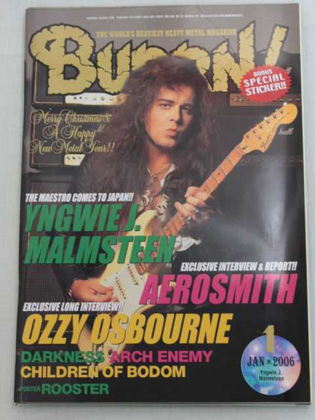 2006/01 BURRN! Japan Magazine YNGWIE MALMSTEEN/AEROSMITH/OZZY OSBOURNE/DARKNESS Japanimedia Store FRONT