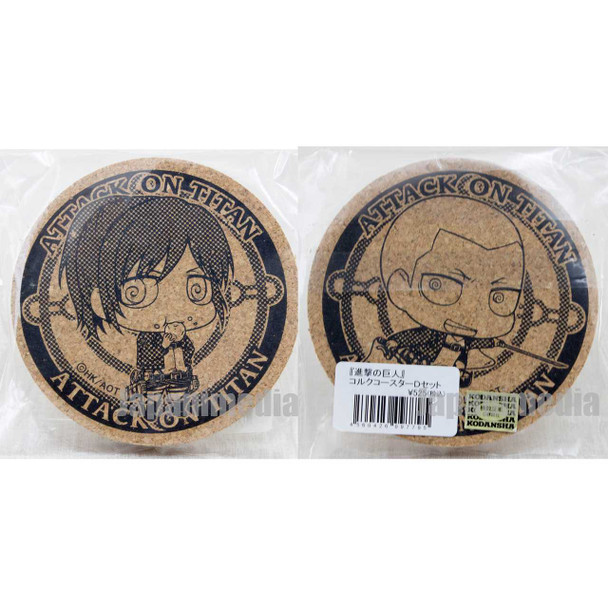 Attack on Titan Cork Coaster 2pc set Sasha Braus & Connie Springer JAPAN ANIME Japanimedia Store FRONT