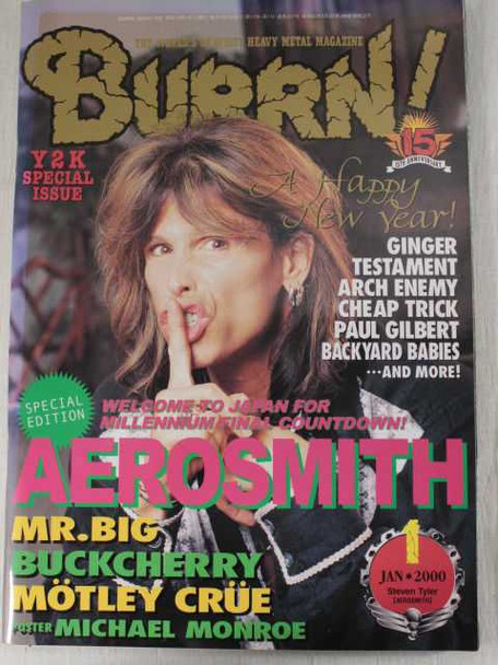 2000/01 BURRN! Japan Rock Magazine AEROSMITH/BUCKCHERRY/IZZY STRADLIN/MR.BIG Japanimedia Store FRONT