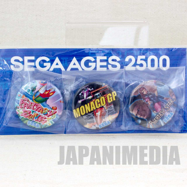 SEGA AGES 2500 Button Badge 3pc Set Fantasy Zone Monaco GP Phantasy Star Japanimedia Store FRONT