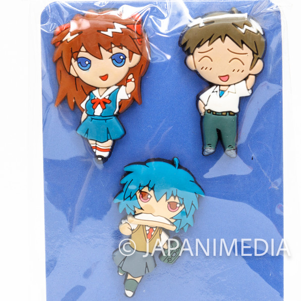 Evangelion Iron Maiden 2nd 3pc Rubber Pin Set [Shinji / Rei / Asuka] | Japanimedia Store Front