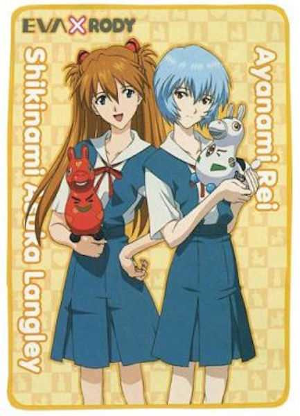 Evangelion EVA x RODY Lap Robe Rug Asuka Langley Rei Ayanami JAPAN Japanimedia Store FRONT