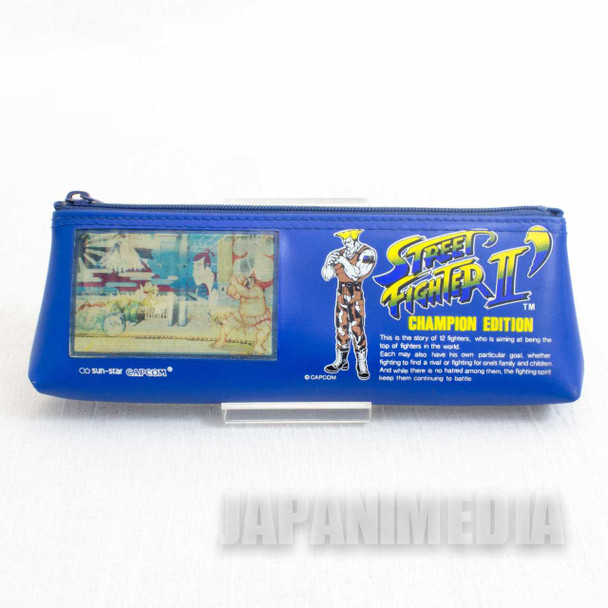 Retro RARE Street Fighter 2 Dash Champion Edition Vinyl Pen Case Sun Star JAPAN Japanimedia Store FRONT