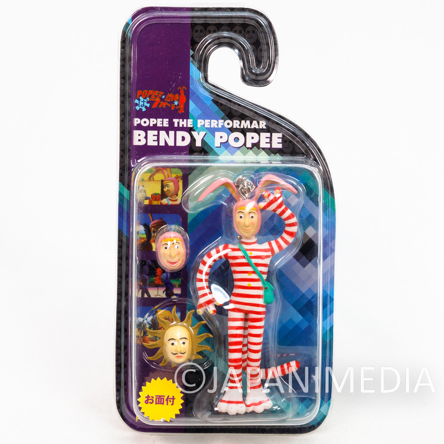 RARE! Popee the Performer Popee Bendy Mascot Figure Ballchain 