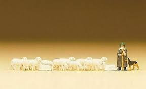 Shepherd with Flock N Scale Figure