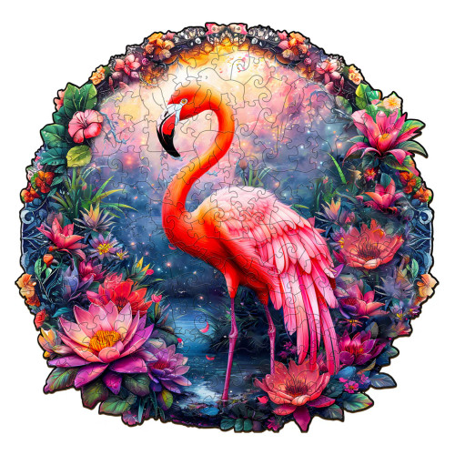 Elegant Flamingo Wooden Puzzle
