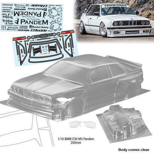 BMW E30 M3 Pandem 1/10th 200mm Clear Body