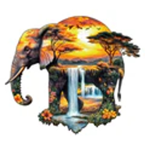African elephant  Wooden Puzzle (S)