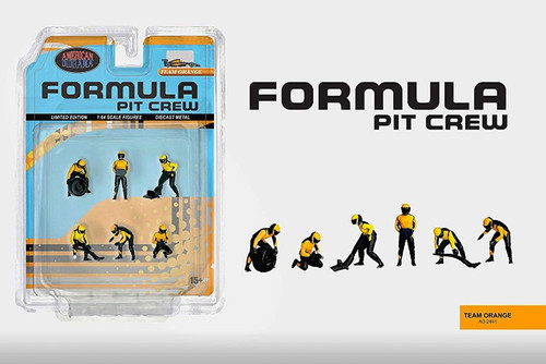 1/64 Formula Pit Crew Figures – Team Orange