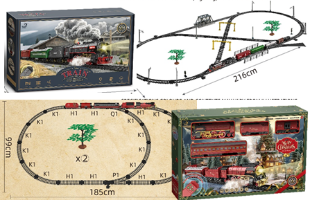 C Steam Train Set with Lights & Steam Effect - Deluxe Bridge Track