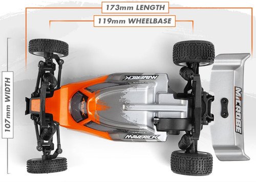 Microbe 1/24th 2WD Brushed Buggy - Orange
