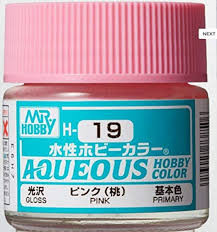 H19 Gloss Pink Aqueous 10ml Bottle Paint 
