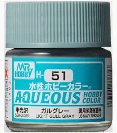 H51 Gloss Light Gull Grey Aqueous 10ml Bottle Paint 
