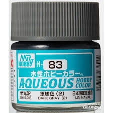 H83 Semi Gloss Dark Grey (2) Aqueous 10ml Bottle Paint 