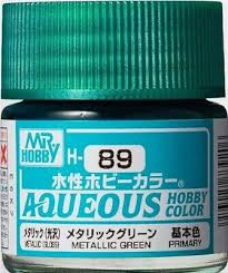 H89 Gloss Metallic Green Aqueous 10ml Bottle Paint 