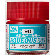 H90 Gloss Clear Red Aqueous 10ml Bottle Paint 