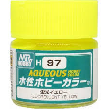 H97 Fluorescent Yellow Aqueous 10ml Bottle Paint 