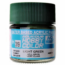 H319 Semi Gloss Light Green Aqueous 10ml Bottle Paint 