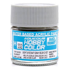 H332 Semi-Gloss Light Air Grey Aqueous 10ml Bottle Paint 