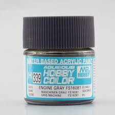 H339 Gloss Engine Grey FS16081 Aqueous 10ml Bottle Paint 