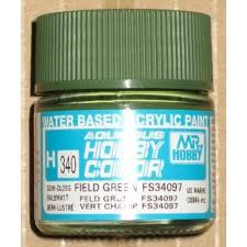 H340 Semi-Gloss Field Green Aqueous 10ml Bottle Paint 