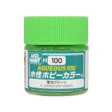 H100 Fluorescent Green Aqueous 10ml Bottle Paint 