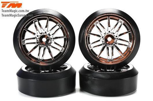 Drift - mounted - Starlight Wheels Silver - 12mm Hex - 45° - Hard (4 pcs)