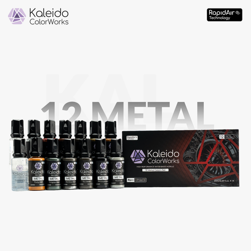 Gaahleri Kaleido ColorWorks 12 Colour Metal Paint Set