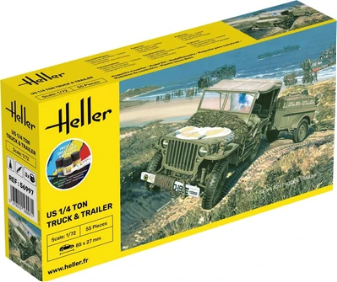 1/72 Starter Kit US 1/4 Ton Willys Truck & Trailer