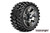 RHYTHM 1/10 STADIUM TRUCK TIRE CHROME BLACK WHEEL WITH 1/2 OFFSET 12MM HEX MOUNTED