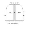 34x80" twin pair with radius corners (left & right)