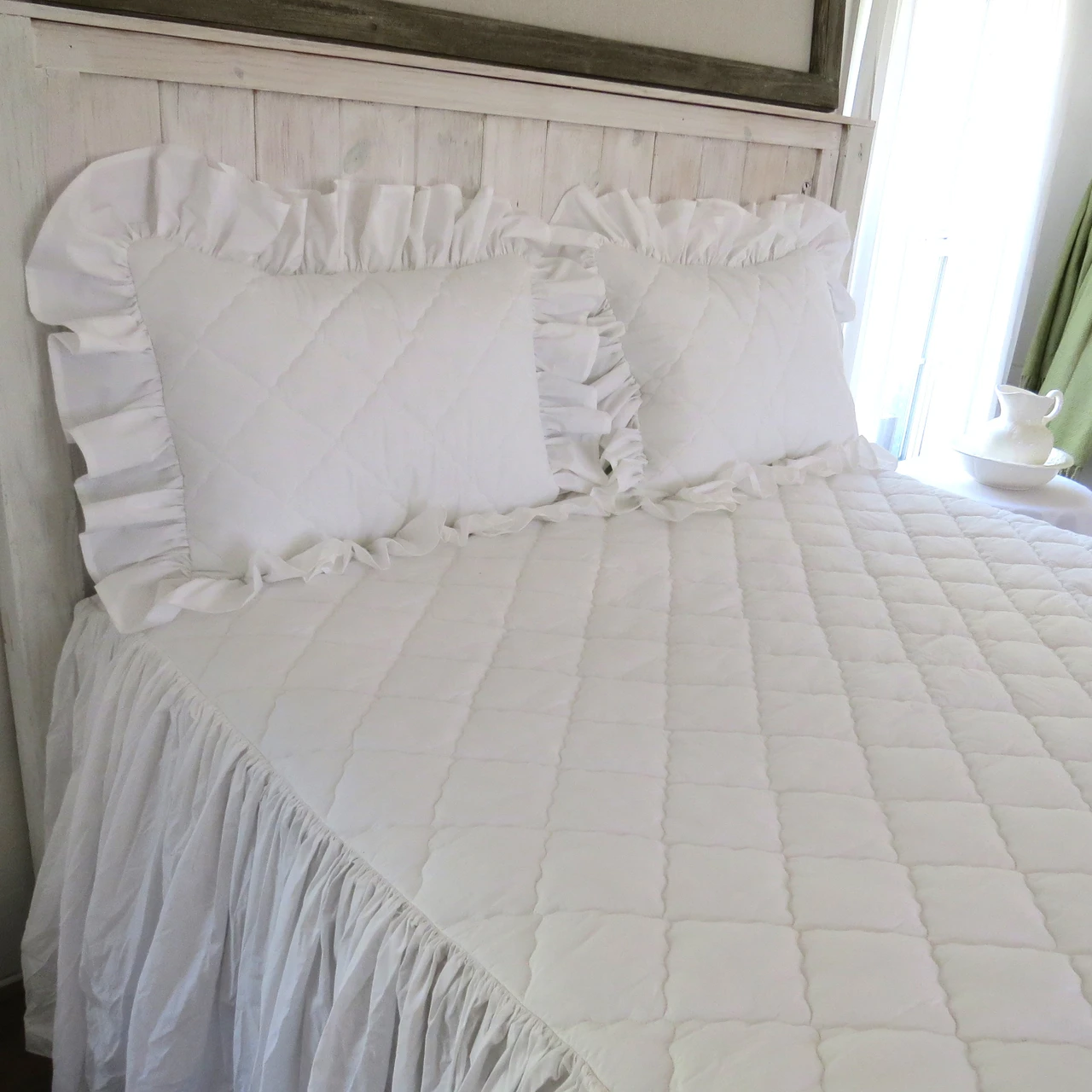 Savannah Ruffled Quilted Bedspread for Home & Dorm