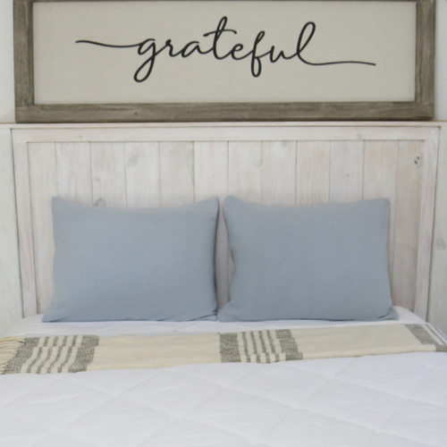 Blue-gray Polartec® fleece pillow covers
