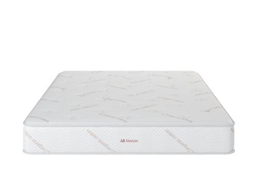 straight angle view of 8" hybrid mattress